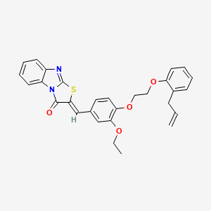 (2Z)-2-(3-ethoxy-4-{2-[2-(prop-2-en-1-yl)phenoxy]ethoxy}benzylidene)[1,3]thiazolo[3,2-a]benzimidazol-3(2H)-one