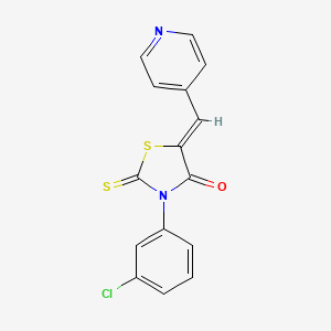 molecular formula C15H9ClN2OS2 B4555521 3-(3-Chlorophenyl)-5-(4-pyridylmethylene)-2-thioxo-1,3-thiazolidin-4-one 