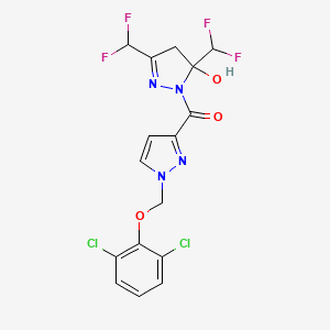 [3,5-bis(difluoromethyl)-5-hydroxy-4,5-dihydro-1H-pyrazol-1-yl]{1-[(2,6-dichlorophenoxy)methyl]-1H-pyrazol-3-yl}methanone