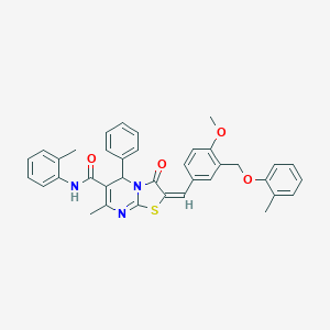 2-{4-methoxy-3-[(2-methylphenoxy)methyl]benzylidene}-7-methyl-N-(2-methylphenyl)-3-oxo-5-phenyl-2,3-dihydro-5H-[1,3]thiazolo[3,2-a]pyrimidine-6-carboxamide