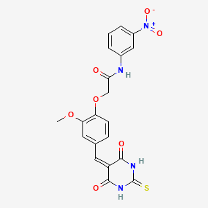 2-{4-[(4,6-dioxo-2-thioxotetrahydro-5(2H)-pyrimidinylidene)methyl]-2-methoxyphenoxy}-N-(3-nitrophenyl)acetamide