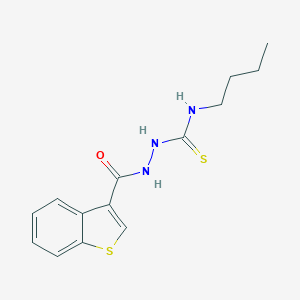 molecular formula C14H17N3OS2 B455557 2-(1-benzothien-3-ylcarbonyl)-N-butylhydrazinecarbothioamide 