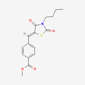 molecular formula C16H17NO4S B4555572 methyl 4-[(3-butyl-2,4-dioxo-1,3-thiazolidin-5-ylidene)methyl]benzoate 