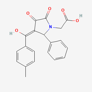 molecular formula C20H17NO5 B4555592 [3-hydroxy-4-(4-methylbenzoyl)-2-oxo-5-phenyl-2,5-dihydro-1H-pyrrol-1-yl]acetic acid 