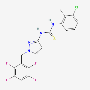 molecular formula C18H13ClF4N4S B4555594 N-(3-chloro-2-methylphenyl)-N'-[1-(2,3,5,6-tetrafluorobenzyl)-1H-pyrazol-3-yl]thiourea 