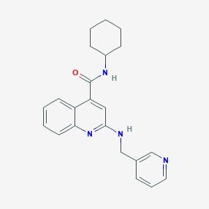 molecular formula C22H24N4O B4555602 N-cyclohexyl-2-(pyridin-3-ylmethylamino)quinoline-4-carboxamide 