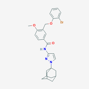 molecular formula C28H30BrN3O3 B455561 N-[1-(1-adamantyl)-1H-pyrazol-3-yl]-3-[(2-bromophenoxy)methyl]-4-methoxybenzamide 