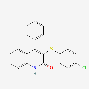 molecular formula C21H14ClNOS B4555613 3-[(4-CHLOROPHENYL)SULFANYL]-4-PHENYL-1,2-DIHYDROQUINOLIN-2-ONE 