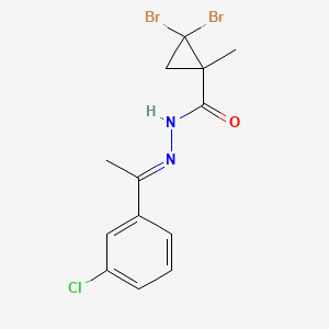 2,2-dibromo-N'-[1-(3-chlorophenyl)ethylidene]-1-methylcyclopropanecarbohydrazide