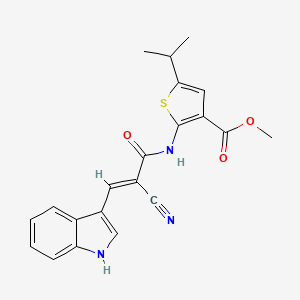 molecular formula C21H19N3O3S B4555633 methyl 2-{[2-cyano-3-(1H-indol-3-yl)acryloyl]amino}-5-isopropyl-3-thiophenecarboxylate 