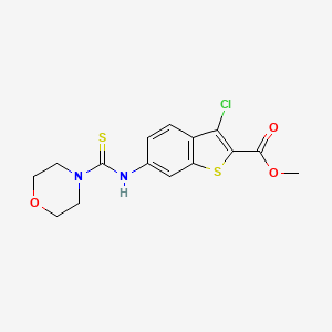 molecular formula C15H15ClN2O3S2 B4555673 methyl 3-chloro-6-[(4-morpholinylcarbonothioyl)amino]-1-benzothiophene-2-carboxylate 