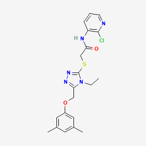 molecular formula C20H22ClN5O2S B4555734 N-(2-chloro-3-pyridinyl)-2-({5-[(3,5-dimethylphenoxy)methyl]-4-ethyl-4H-1,2,4-triazol-3-yl}thio)acetamide 