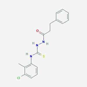 molecular formula C17H18ClN3OS B4555746 N-(3-chloro-2-methylphenyl)-2-(3-phenylpropanoyl)hydrazinecarbothioamide 