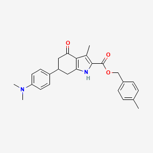 4-methylbenzyl 6-[4-(dimethylamino)phenyl]-3-methyl-4-oxo-4,5,6,7-tetrahydro-1H-indole-2-carboxylate