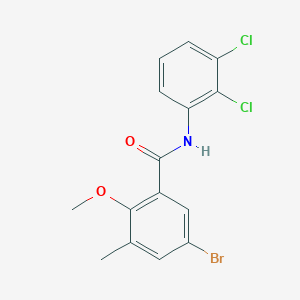 molecular formula C15H12BrCl2NO2 B4555757 5-bromo-N-(2,3-dichlorophenyl)-2-methoxy-3-methylbenzamide 