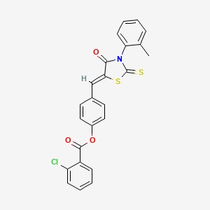 [4-[(Z)-[3-(2-methylphenyl)-4-oxo-2-sulfanylidene-1,3-thiazolidin-5-ylidene]methyl]phenyl] 2-chlorobenzoate