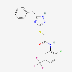 2-[(5-benzyl-4H-1,2,4-triazol-3-yl)sulfanyl]-N-[2-chloro-5-(trifluoromethyl)phenyl]acetamide