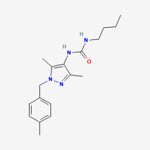 molecular formula C18H26N4O B4555813 N-butyl-N'-[3,5-dimethyl-1-(4-methylbenzyl)-1H-pyrazol-4-yl]urea 