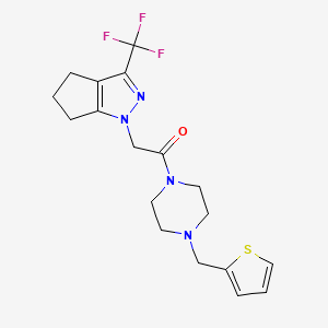 1-[4-(2-THIENYLMETHYL)PIPERAZINO]-2-[3-(TRIFLUOROMETHYL)-5,6-DIHYDROCYCLOPENTA[C]PYRAZOL-1(4H)-YL]-1-ETHANONE