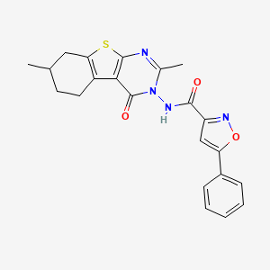 N-[2,7-DIMETHYL-4-OXO-5,6,7,8-TETRAHYDRO[1]BENZOTHIENO[2,3-D]PYRIMIDIN-3(4H)-YL]-5-PHENYL-3-ISOXAZOLECARBOXAMIDE