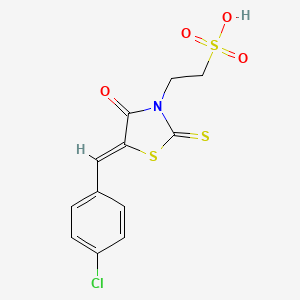 2-[5-(4-chlorobenzylidene)-4-oxo-2-thioxo-1,3-thiazolidin-3-yl]ethanesulfonic acid