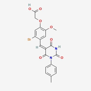 (5-bromo-2-methoxy-4-{(E)-[1-(4-methylphenyl)-2,4,6-trioxotetrahydropyrimidin-5(2H)-ylidene]methyl}phenoxy)acetic acid