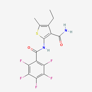 4-ETHYL-5-METHYL-2-[(2,3,4,5,6-PENTAFLUOROBENZOYL)AMINO]-3-THIOPHENECARBOXAMIDE