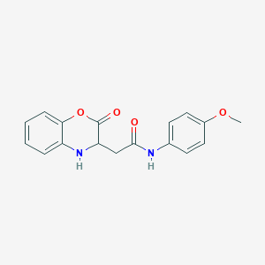 molecular formula C17H16N2O4 B4555924 N-(4-methoxyphenyl)-2-(2-oxo-3,4-dihydro-2H-1,4-benzoxazin-3-yl)acetamide 