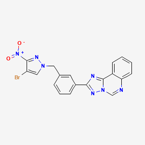 molecular formula C19H12BrN7O2 B4555940 2-{3-[(4-bromo-3-nitro-1H-pyrazol-1-yl)methyl]phenyl}[1,2,4]triazolo[1,5-c]quinazoline 