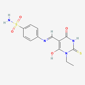 4-{[(1-ethyl-4,6-dioxo-2-thioxotetrahydro-5(2H)-pyrimidinylidene)methyl]amino}benzenesulfonamide