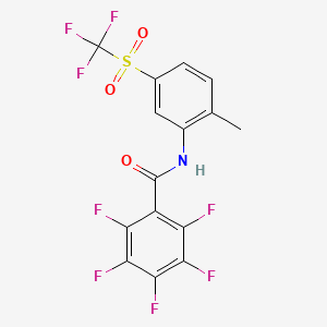 molecular formula C15H7F8NO3S B4555959 2,3,4,5,6-pentafluoro-N-{2-methyl-5-[(trifluoromethyl)sulfonyl]phenyl}benzamide 