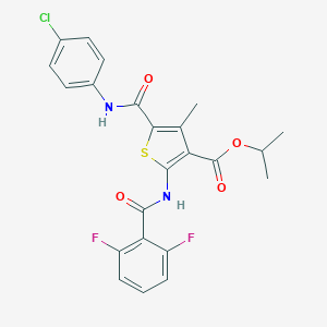 molecular formula C23H19ClF2N2O4S B455597 Isopropyl 5-[(4-chloroanilino)carbonyl]-2-[(2,6-difluorobenzoyl)amino]-4-methyl-3-thiophenecarboxylate 
