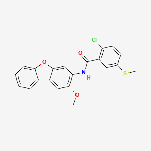 2-chloro-N-(2-methoxydibenzo[b,d]furan-3-yl)-5-(methylsulfanyl)benzamide