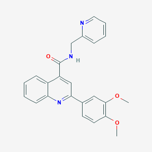 molecular formula C24H21N3O3 B4556001 2-(3,4-dimethoxyphenyl)-N-(pyridin-2-ylmethyl)quinoline-4-carboxamide 