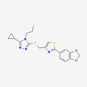 3-({[2-(1,3-benzodioxol-5-yl)-1,3-thiazol-4-yl]methyl}thio)-5-cyclopropyl-4-propyl-4H-1,2,4-triazole