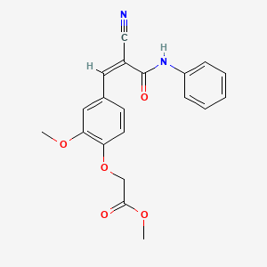 molecular formula C20H18N2O5 B4556007 methyl {4-[(1Z)-2-cyano-3-oxo-3-(phenylamino)prop-1-en-1-yl]-2-methoxyphenoxy}acetate 