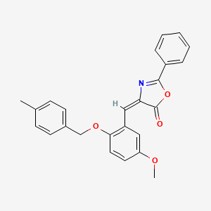 (4E)-4-[[5-methoxy-2-[(4-methylphenyl)methoxy]phenyl]methylidene]-2-phenyl-1,3-oxazol-5-one