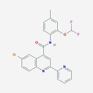 6-bromo-N-[2-(difluoromethoxy)-4-methylphenyl]-2-(2-pyridinyl)-4-quinolinecarboxamide