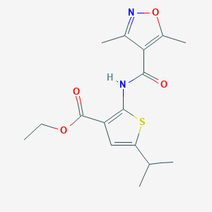 molecular formula C16H20N2O4S B4556036 ethyl 2-{[(3,5-dimethyl-4-isoxazolyl)carbonyl]amino}-5-isopropyl-3-thiophenecarboxylate 