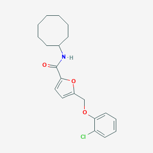 molecular formula C20H24ClNO3 B455604 5-[(2-chlorophenoxy)methyl]-N-cyclooctylfuran-2-carboxamide 