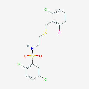 2,5-dichloro-N-{2-[(2-chloro-6-fluorobenzyl)sulfanyl]ethyl}benzenesulfonamide