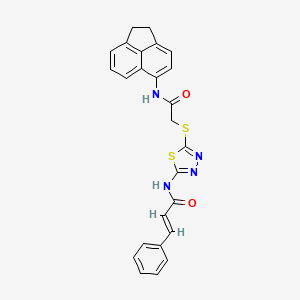 (2E)-N-(5-{[2-(1,2-dihydroacenaphthylen-5-ylamino)-2-oxoethyl]sulfanyl}-1,3,4-thiadiazol-2-yl)-3-phenylprop-2-enamide