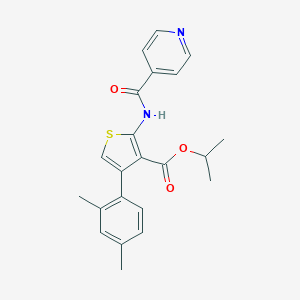 molecular formula C22H22N2O3S B455607 Isopropyl 4-(2,4-dimethylphenyl)-2-(isonicotinoylamino)-3-thiophenecarboxylate 
