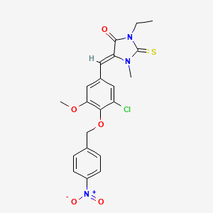 5-{3-chloro-5-methoxy-4-[(4-nitrobenzyl)oxy]benzylidene}-3-ethyl-1-methyl-2-thioxo-4-imidazolidinone