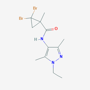 molecular formula C12H17Br2N3O B455609 2,2-dibromo-N-(1-ethyl-3,5-dimethyl-1H-pyrazol-4-yl)-1-methylcyclopropanecarboxamide 