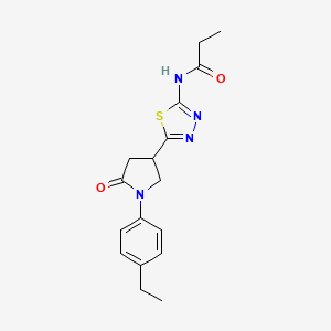 N-{5-[1-(4-ethylphenyl)-5-oxopyrrolidin-3-yl]-1,3,4-thiadiazol-2-yl}propanamide