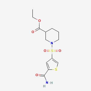 Ethyl 1-(5-carbamoylthiophen-3-yl)sulfonylpiperidine-3-carboxylate