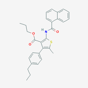 molecular formula C29H29NO3S B455612 Propyl 5-methyl-2-(1-naphthoylamino)-4-(4-propylphenyl)-3-thiophenecarboxylate 