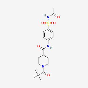 N-{4-[(acetylamino)sulfonyl]phenyl}-1-(2,2-dimethylpropanoyl)-4-piperidinecarboxamide