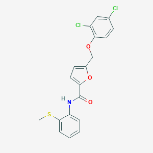 molecular formula C19H15Cl2NO3S B455613 5-[(2,4-dichlorophenoxy)methyl]-N-[2-(methylsulfanyl)phenyl]-2-furamide 